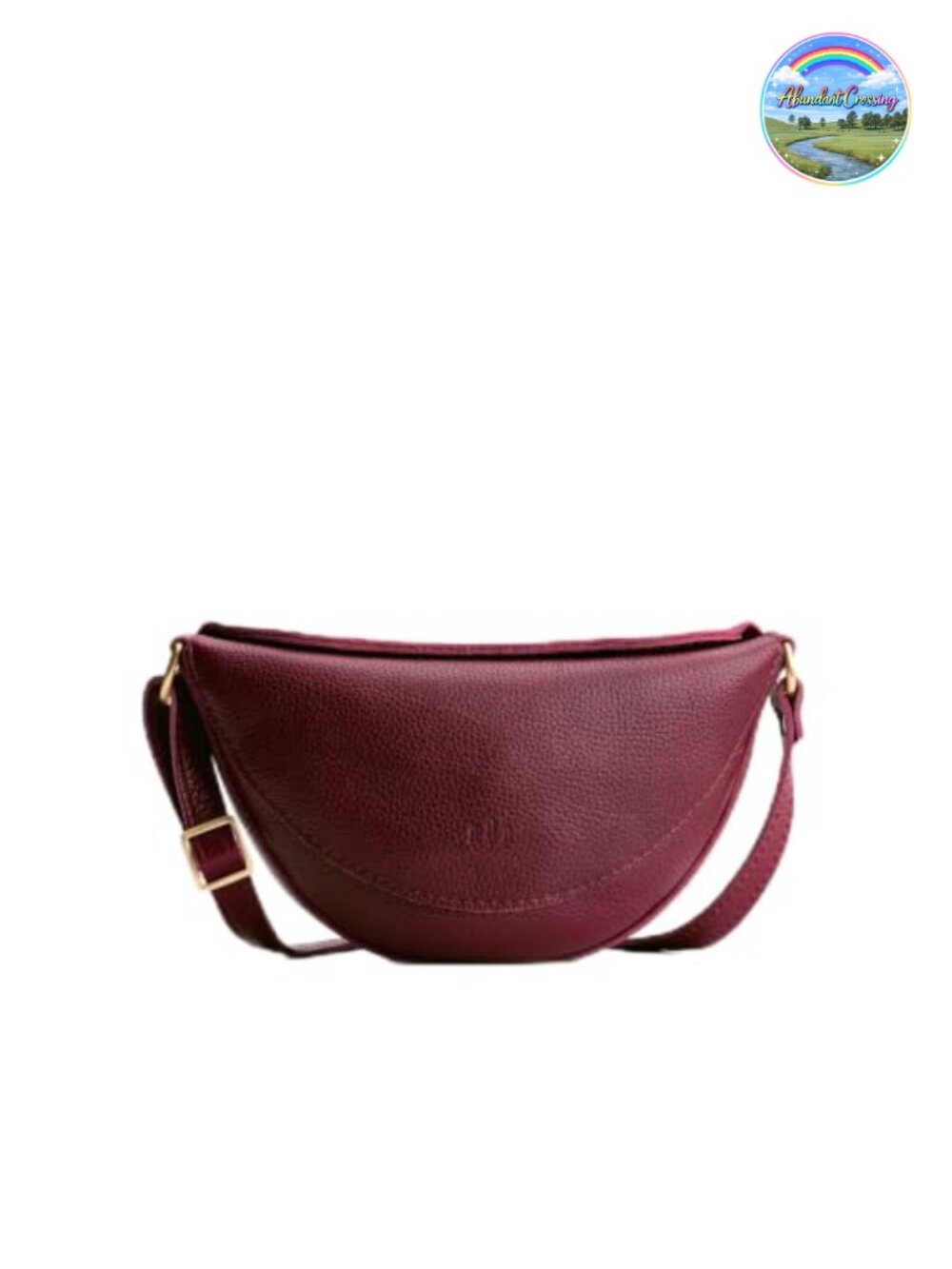 Full-Grain Leather Sling Bag Adjustable Crossbody Magnetic Closure